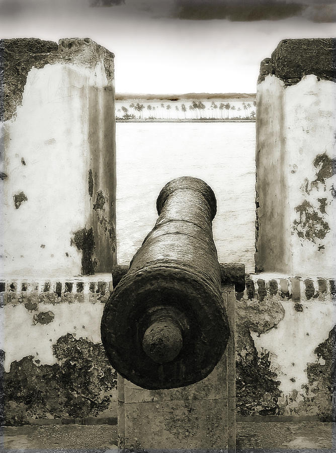 Historic Cannon Overlooking the Sea Photograph - Caribbean Cannon by Steven Sparks