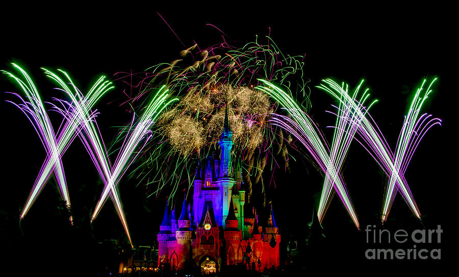 Castle Fireworks Finally Photograph by Darcy Michaelchuk