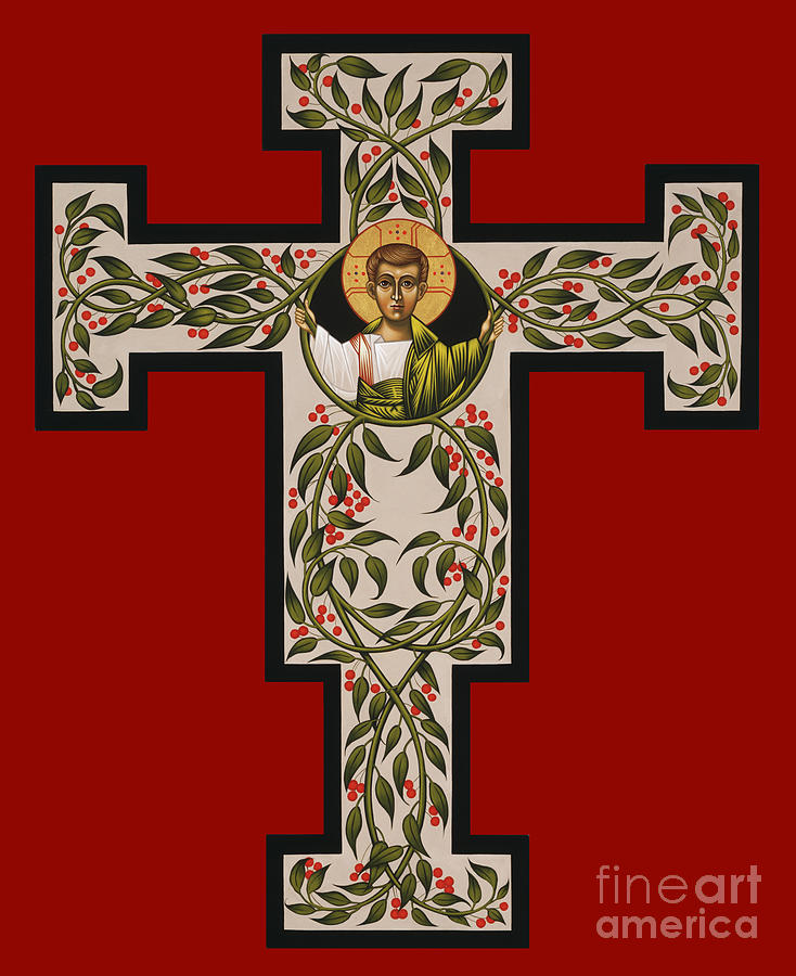 Christ Emmanuel Flowering Cross Painting - Christ Emmanuel Flowering Cross 018 by William Hart McNichols