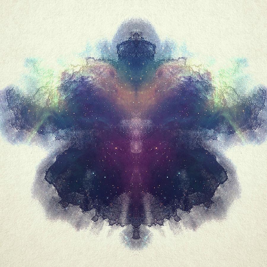 Colorful Spacey Rorschach Digital Art by Brandi Fitzgerald - Metal Posters