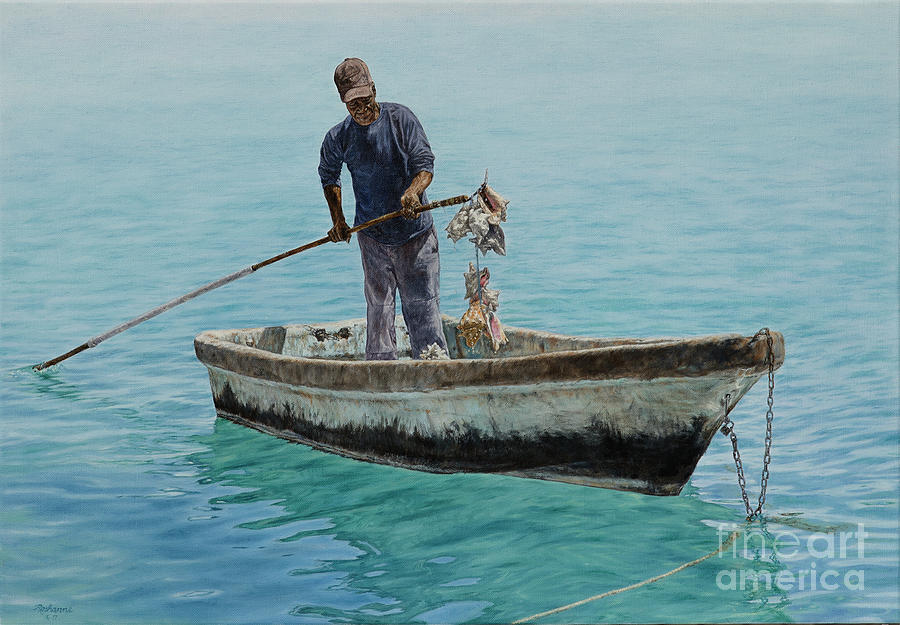 Conch Pearl Painting by Roshanne Minnis-Eyma