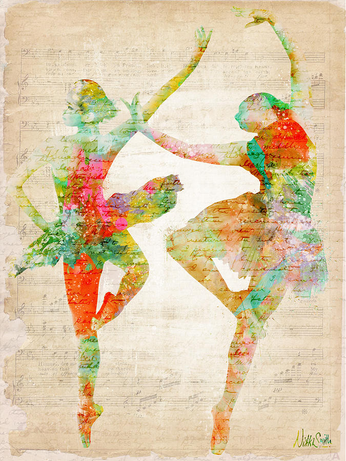Colorful Ballet Dancers Digital Art - Dance With Me by Nikki Smith