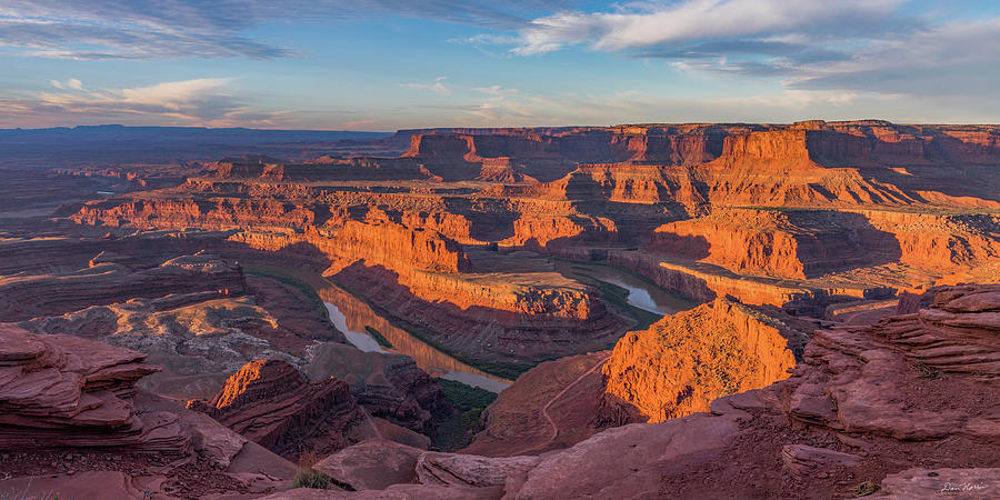 Sunrise Over Dead Horse Point Photograph - Dead Horse Point Sunrise Panorama by Dan Norris