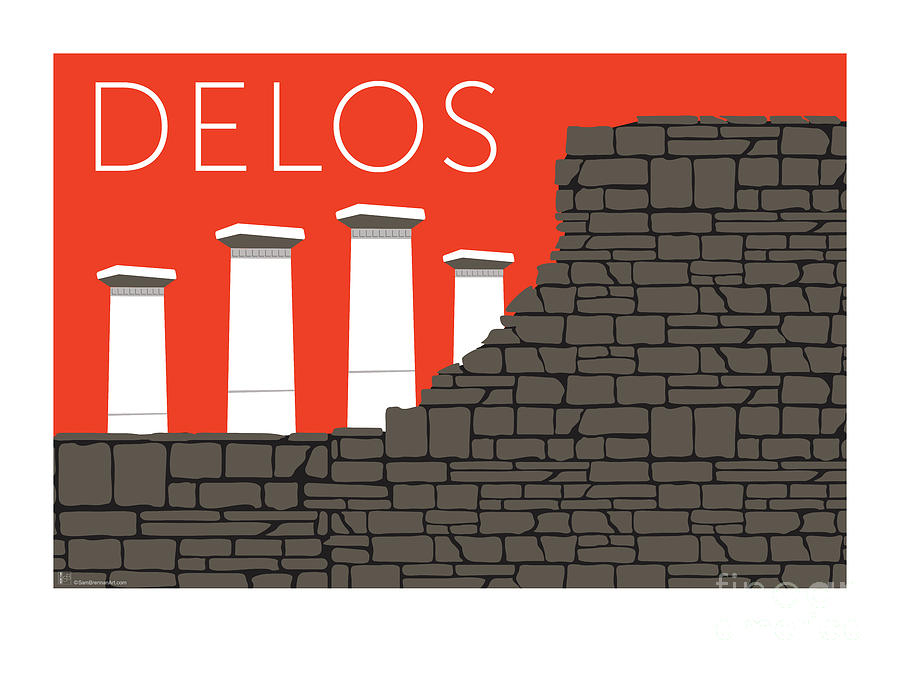 DELOS - Orange Digital Art by Sam Brennan
