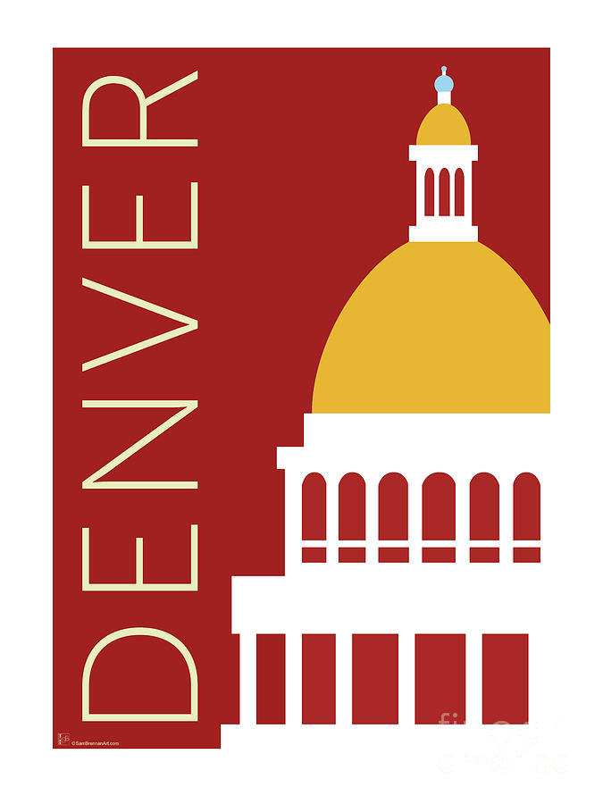 DENVER Capitol/Maroon Digital Art by Sam Brennan