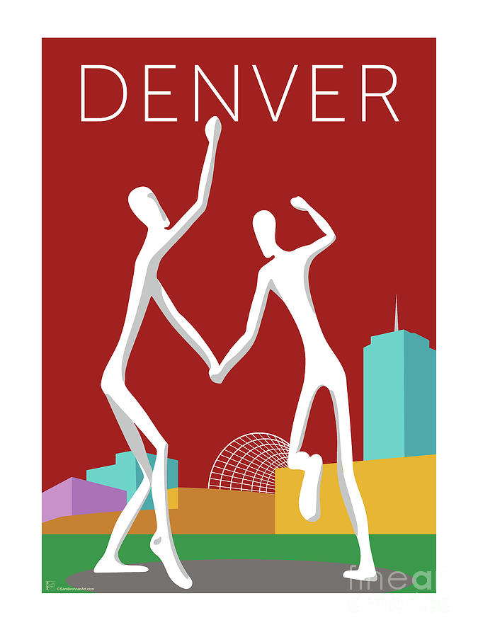 DENVER Dancers/Maroon Digital Art by Sam Brennan