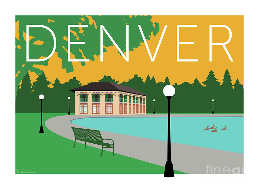 DENVER Washington Park/Gold Digital Art by Sam Brennan