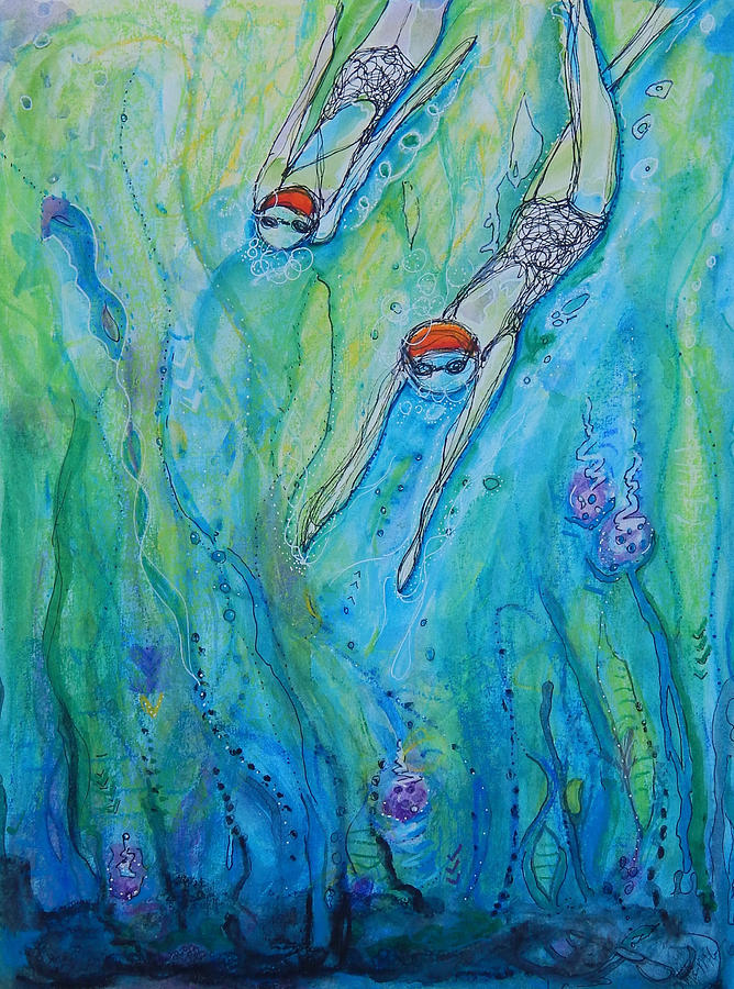 DiveDown.MaryMConner Mixed Media by Mary Conner
