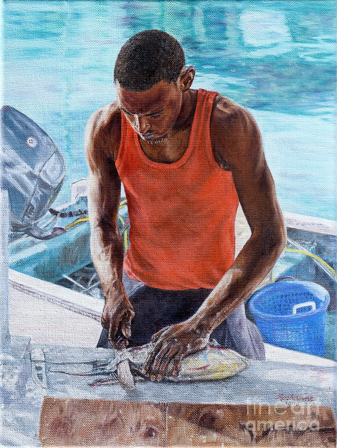 Dockside Painting by Roshanne Minnis-Eyma