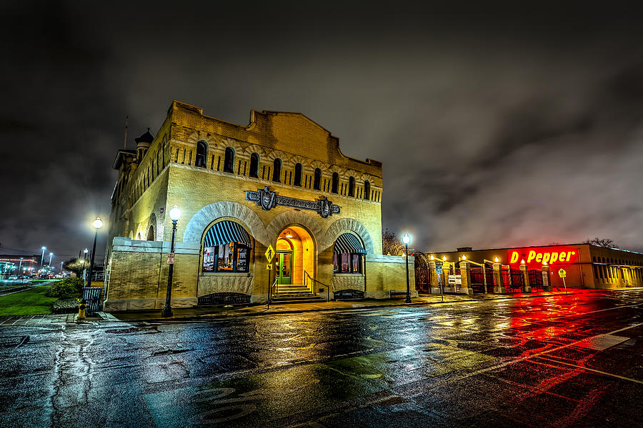 Historic Building by Night Photograph - Dr Pepper Museum by David Morefield