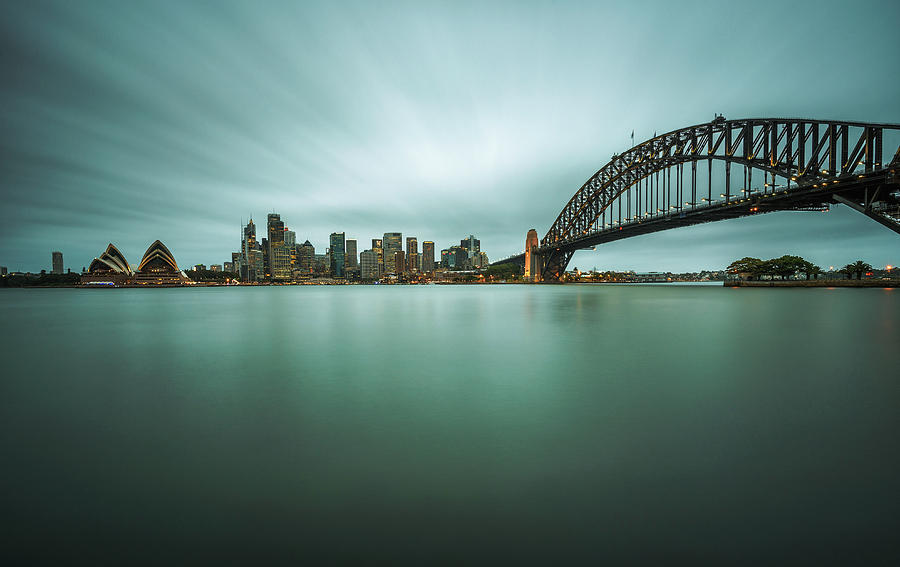 Evening skyline of Sydney downtown Photograph by Miroslav Liska