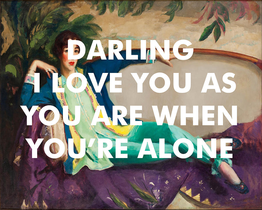 Woman Reclining with Quote Photograph - Father John Misty Art Print by Georgia Clare