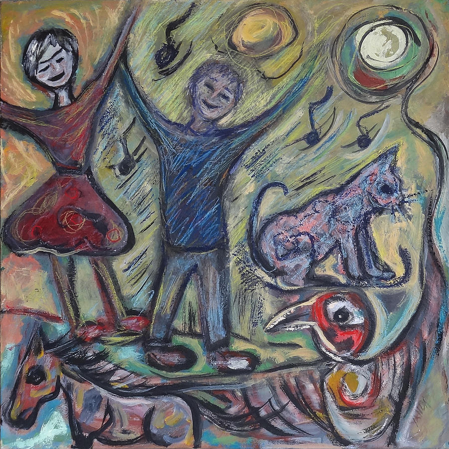 Festival Goers and Party Animals Painting by Katt Yanda