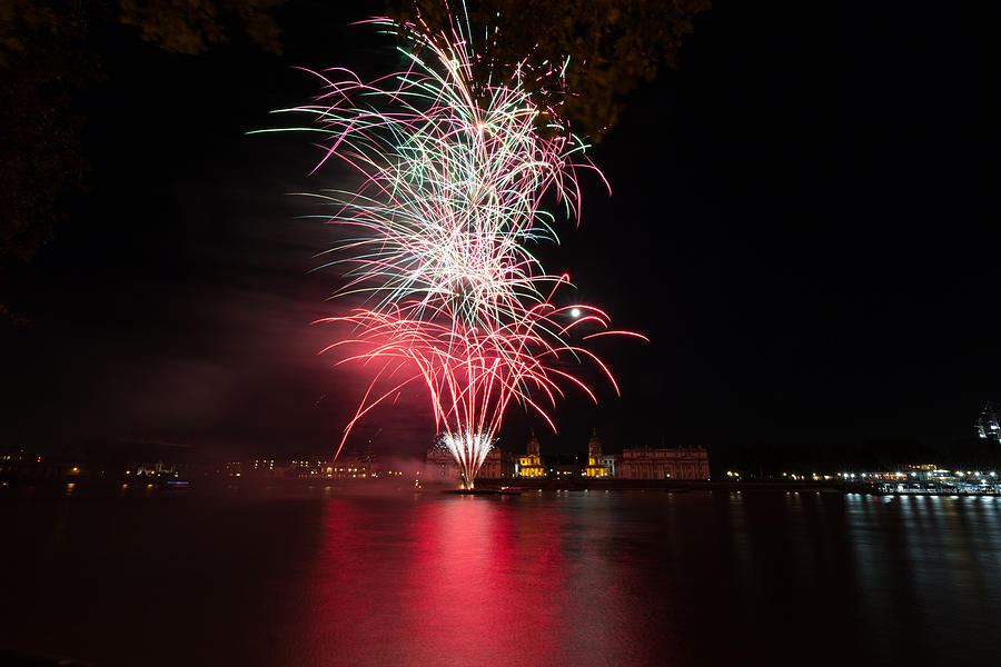 Fireworks in Greenwich Photograph by Andrew Lalchan
