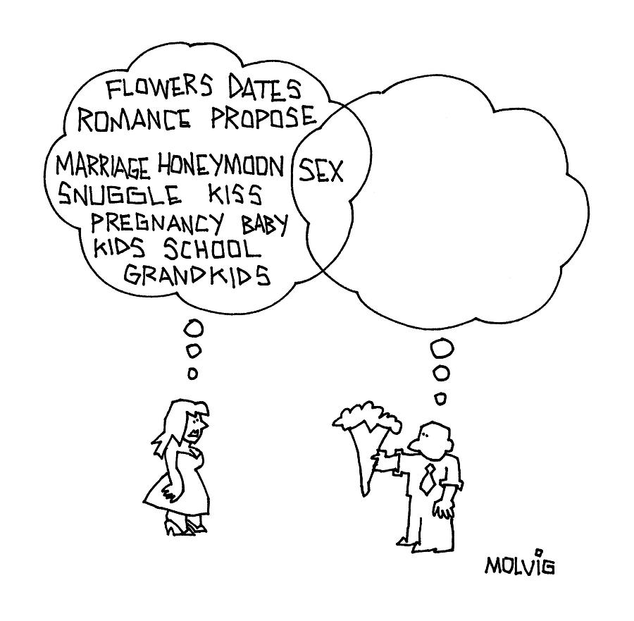 Flowers Dates Romance Sex Drawing by Ariel Molvig