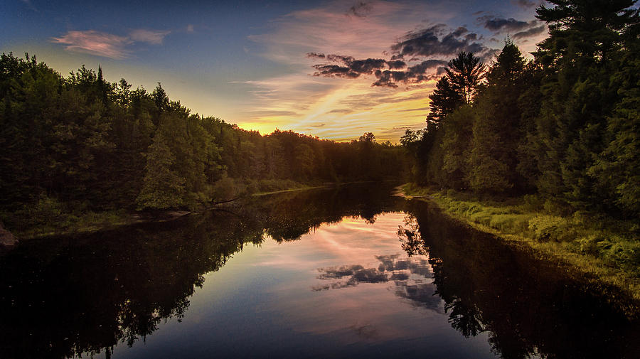 Forest river sunset Photograph by Al Poullis