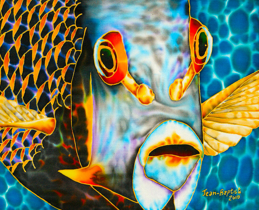 French Angelfish Face Painting by Daniel Jean-Baptiste - Metal Posters