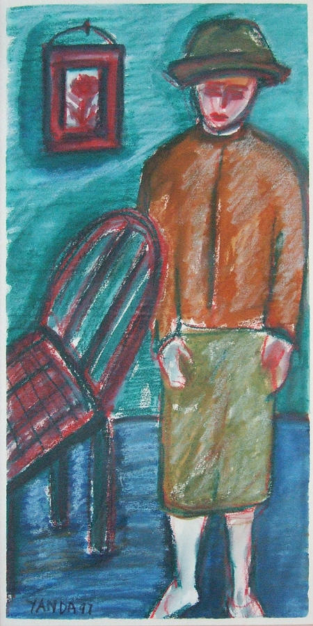 Girl with Chair Pastel by Katt Yanda
