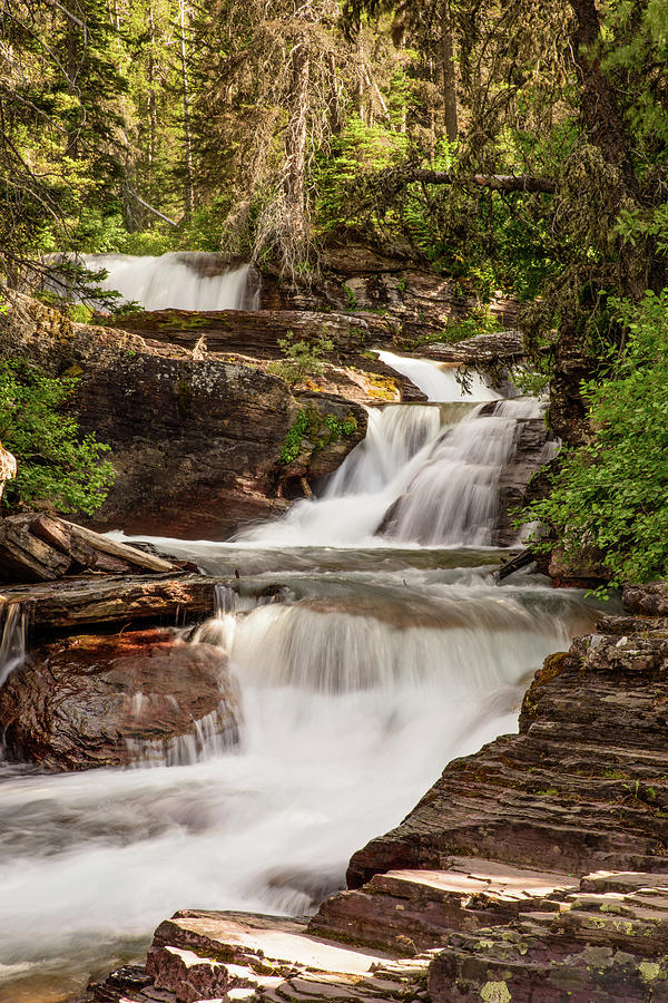 Glacier National Park Cascades Photograph by Matt Halvorson
