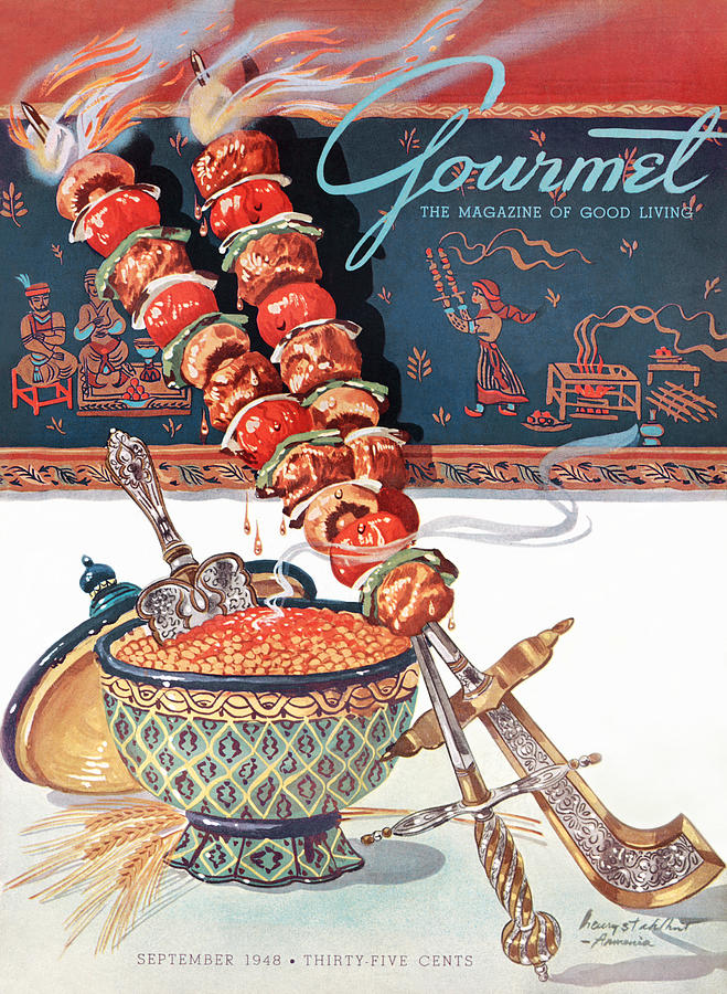 Gourmet Magazine September 1948 Painting by Henry Stahlhut