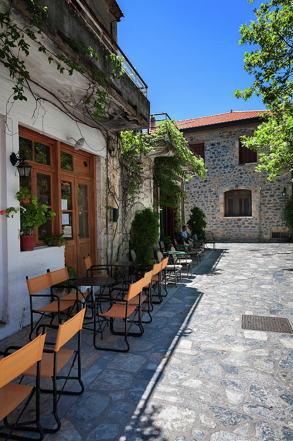 Greek village plaza Photograph by Al Poullis