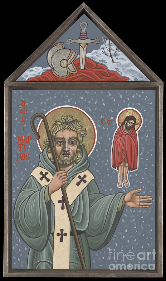 Saint Martin of Tours Icon Painting - Holy Bishop St Martin of Tours 210 by William Hart McNichols