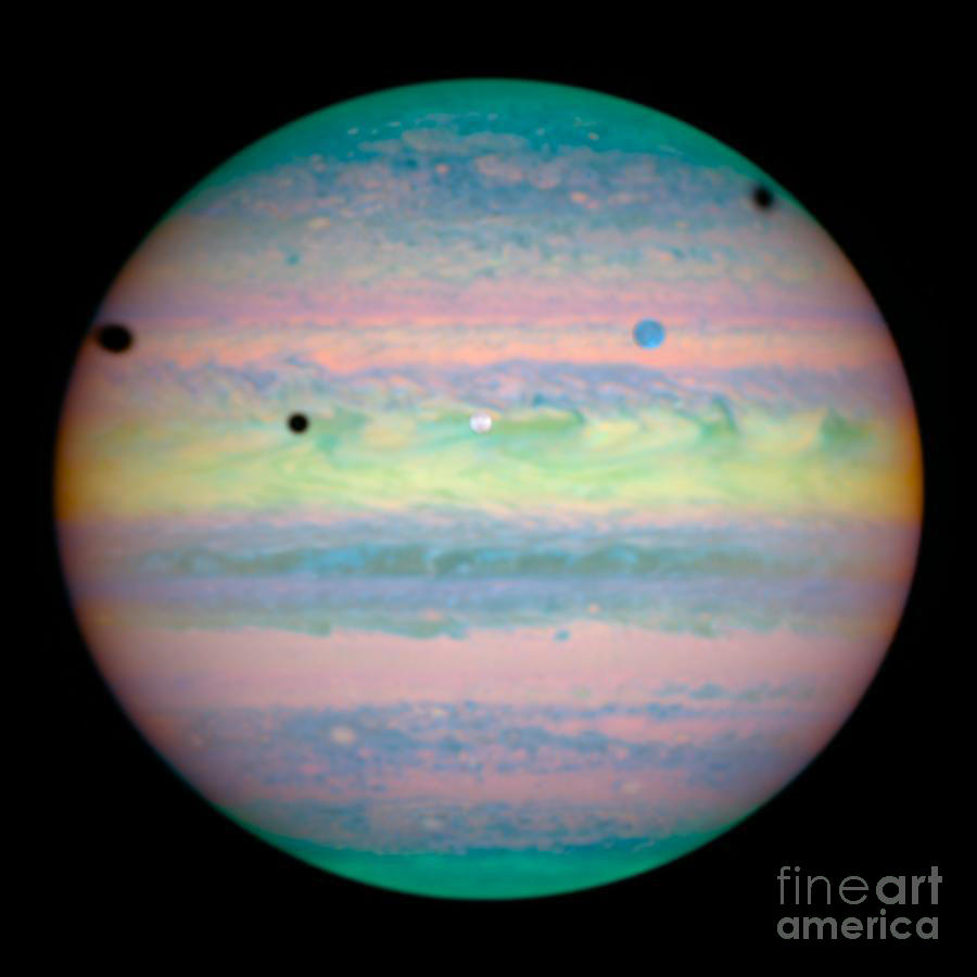 Jupiters Moons In Rare Alignment by Science Source
