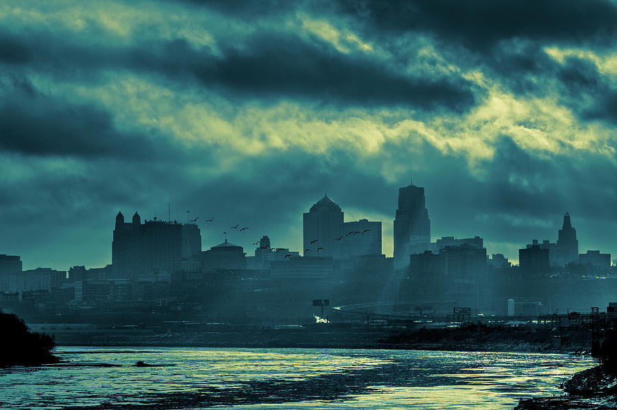 Kaw Point Kansas City Skyline Photograph by Jeff Phillippi