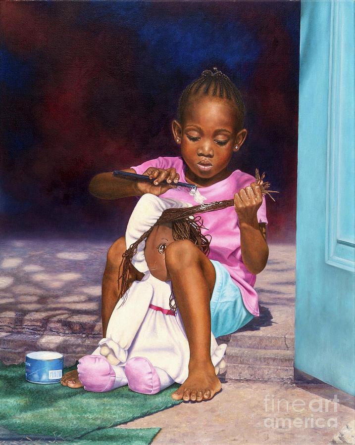 Lil Hairdresser Painting by Nicole Minnis