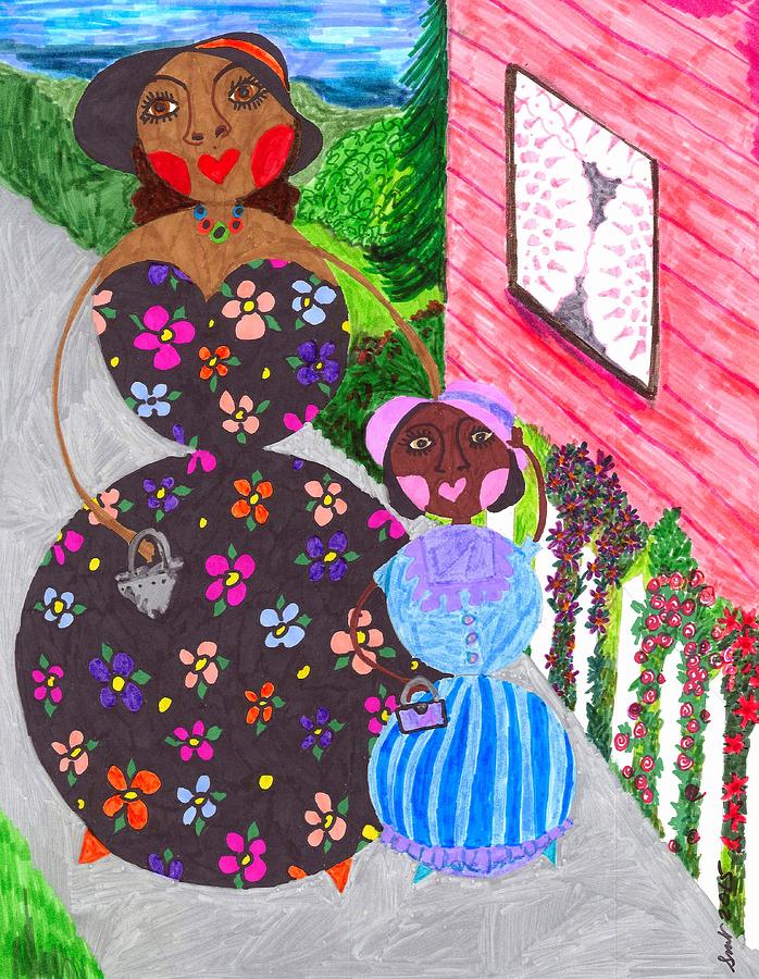 Lil Mona and Aunt Spike Painting by Stacey Torres