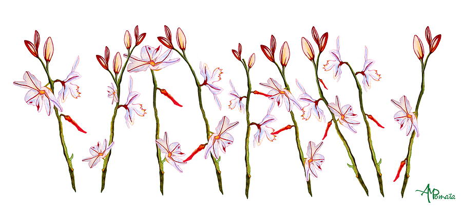 Lilies Painting by Angeles M Pomata