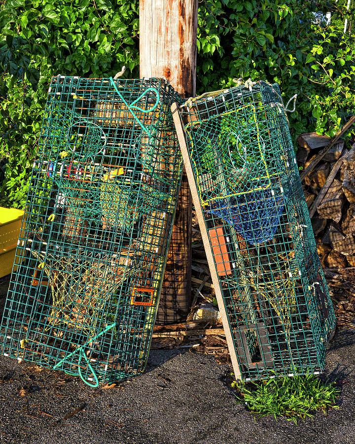 Lobster Pots - Perkins Cove - Maine Photograph by Steven Ralser