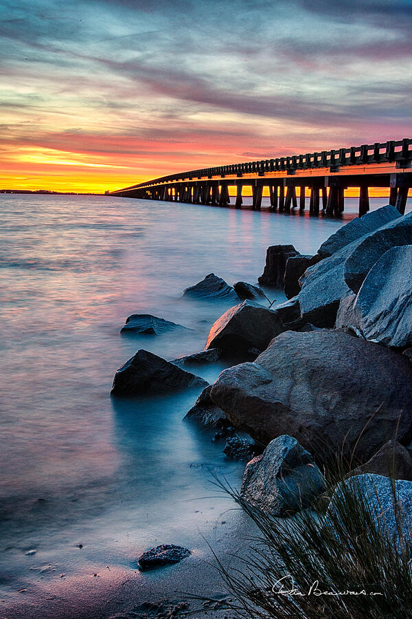 Manns Harbor Bridge Sunset 1127 Photograph by Dan Beauvais