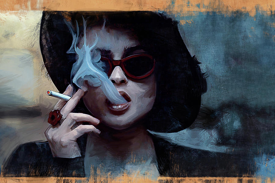 paint cigarette smoke Marla Singer Smokes - Fight Club Painting by Joseph Oland