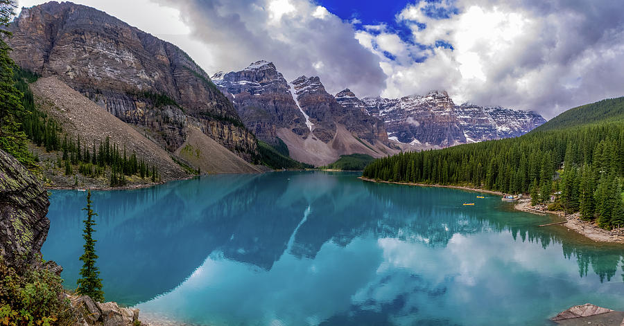 Moraine lake panorama Photograph by Thomas Nay