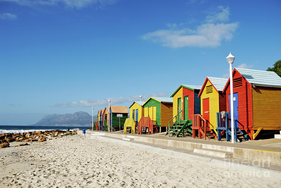 Colorful Beach Huts by the Ocean Photograph - Multicoloured beach huts on Muizenberg beach by Sami Sarkis Photography