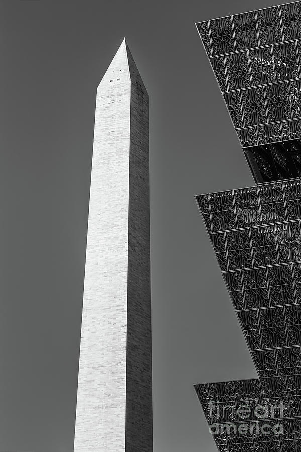 Monument and Modern Architecture Photograph - NMAAHC and Washington Monument II by Clarence Holmes