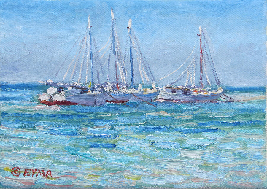 On A Clear Day - Nassau Harbour, Bahamas Painting by Ritchie Eyma