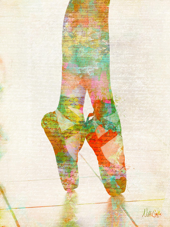 Colorful Ballet Pointe Shoes Digital Art - On Tippie Toes by Nikki Smith