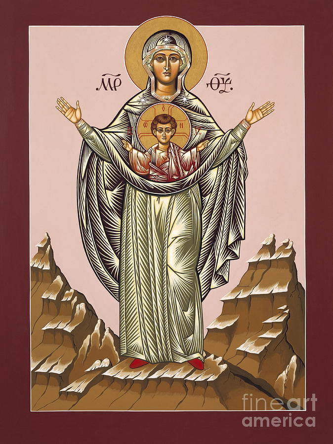Our Lady with Child Icon Painting - Our Lady of the New Advent The Burning Bush 024 by William Hart McNichols