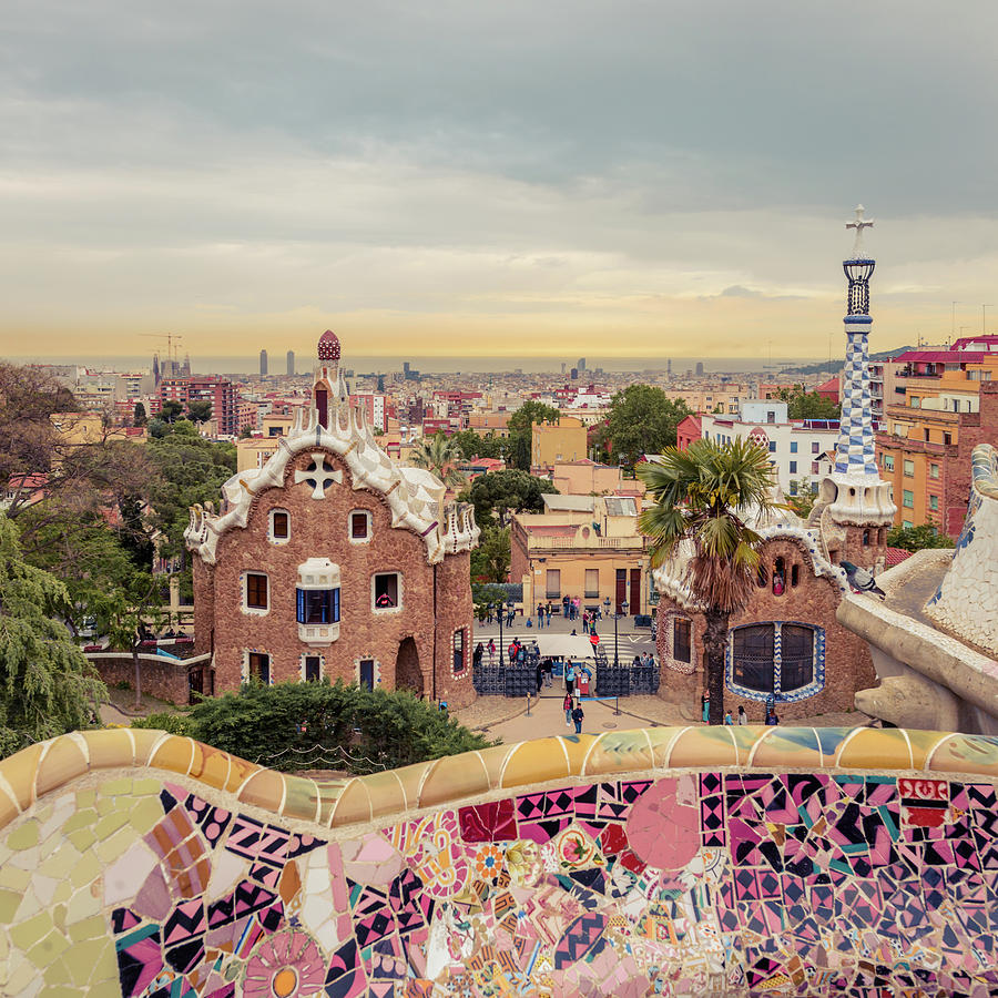 Gaudi's Park Güell in Barcelona Photograph - Park Playtime by Slow Fuse Photography