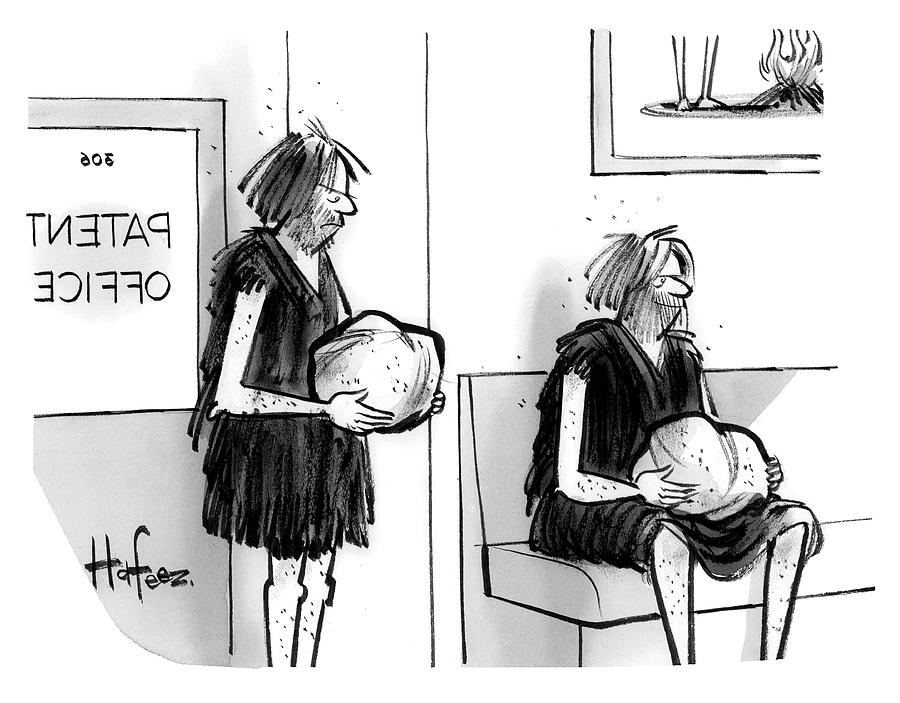 Cavemen in Patent Office Drawing - Patent Office by Kaamran Hafeez
