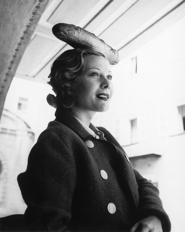 Woman with Baguette Hat Photograph - Princess Natalia Pavlovna Paley With A Baguette by Horst P Horst