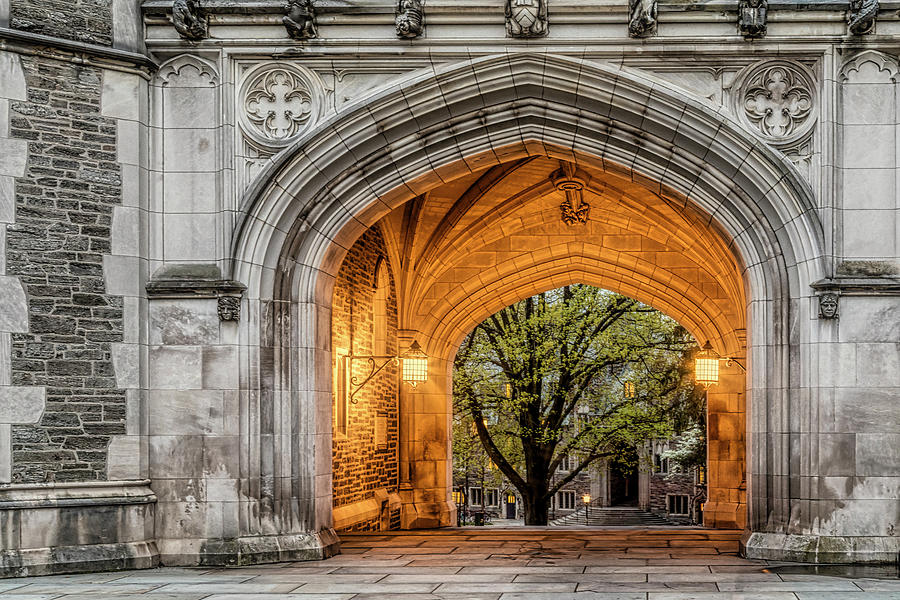Gothic Archway at Dusk Photograph - Princeton University Blair Hall Arch by Susan Candelario
