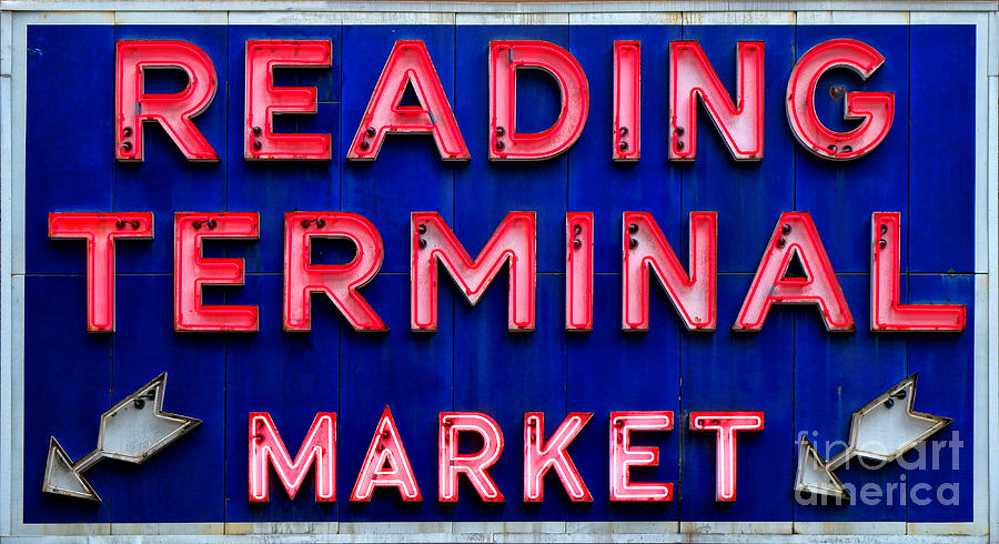 Reading Terminal Market Neon Sign Photograph - Reading Terminal Market by Olivier Le Queinec