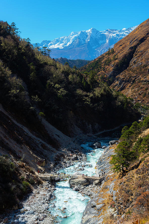 River Crossing By Tengboche Photograph by Owen Weber