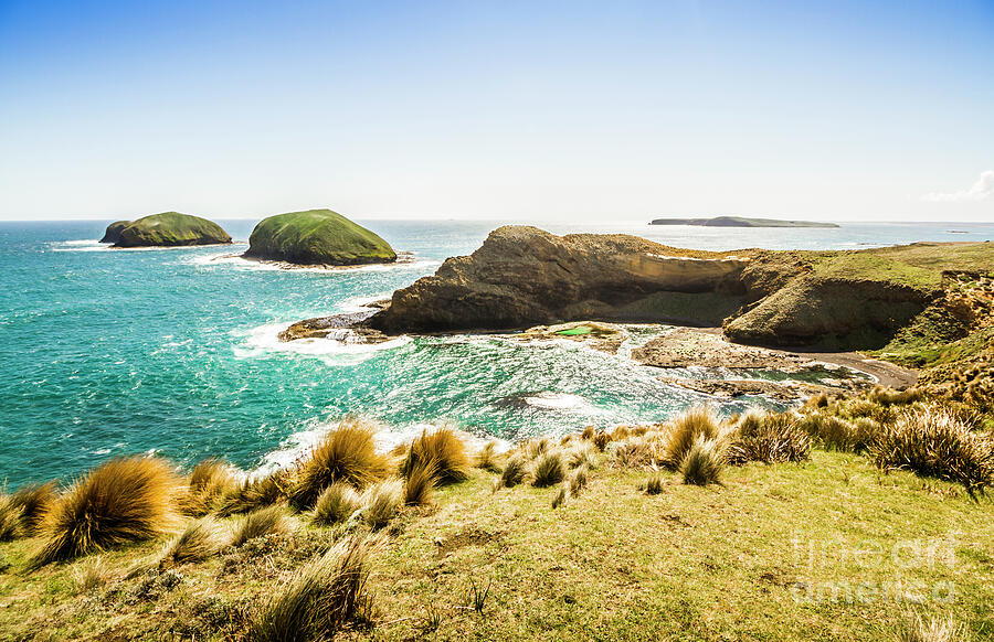 Scenic Coastal View with Islands Photograph - Rocky ocean capes by Jorgo Photography