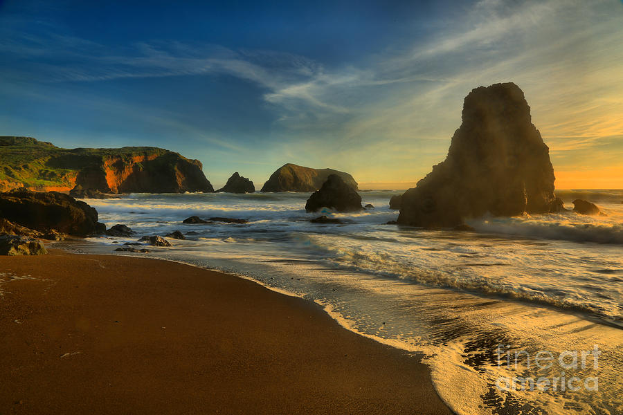 Dramatic Coastal Sunset View Photograph - Rodeo Beach Sunset by Adam Jewell