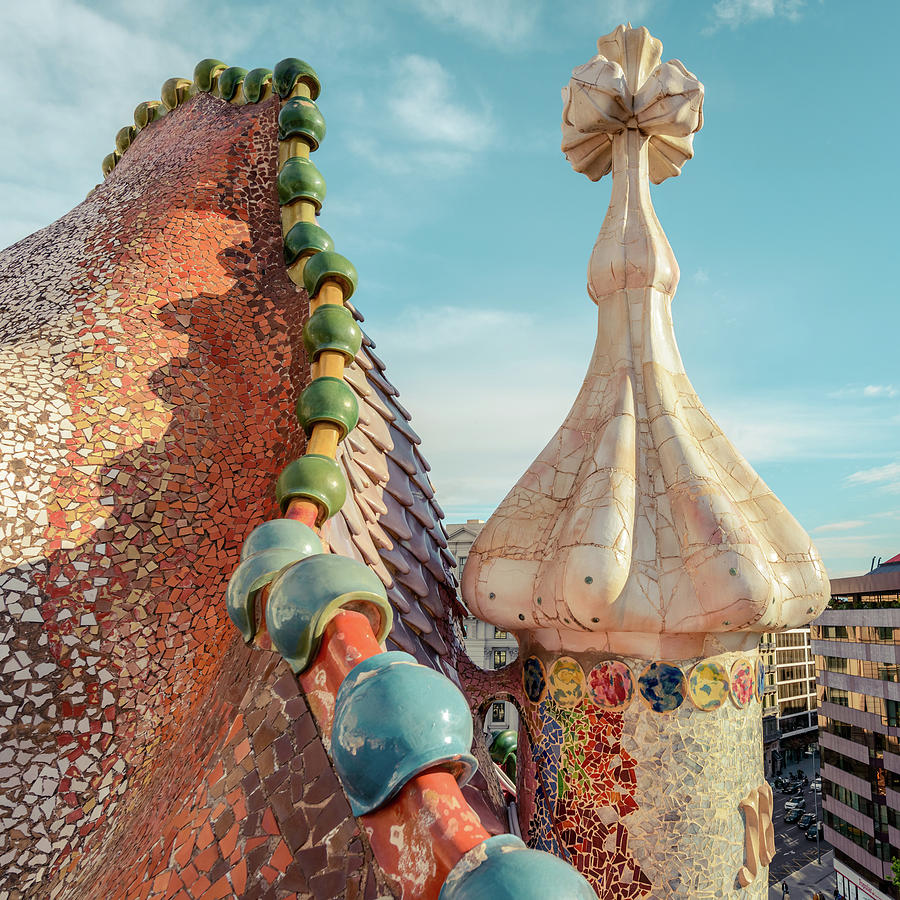 Colorful Architecture of Barcelona Photograph - Rooftop Magic by Slow Fuse Photography