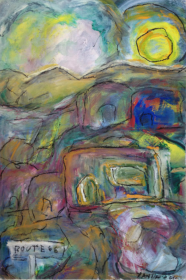 Route 66 Pastel by Katt Yanda